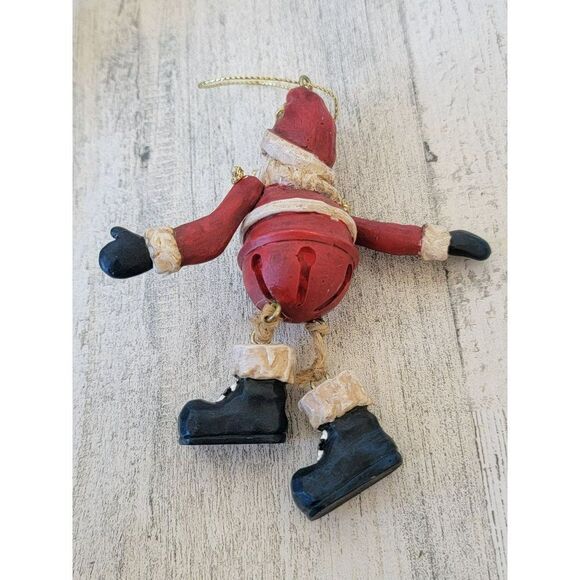 Rustic Santa Claus Bell jointed ornament Xmas decor - Picture 3 of 3